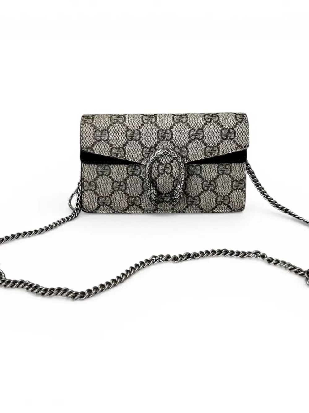 Gucci Beige and Black GG Supreme Mini Crossbody Bag